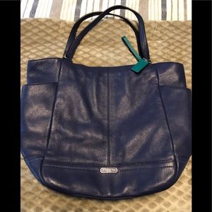Coach pebbled cobalt blue leather bag